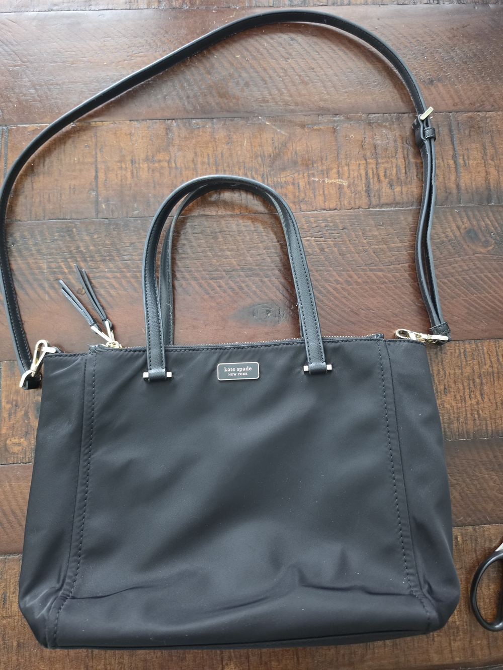 Kate Spade Black Nylon Tote with Adjustable Shoulder Strap